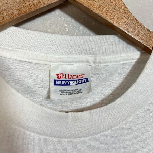 VTG 90's Whoop Ass Sportswear T Shirt Mens M White Graphic Loserville - Picture 6 of 6